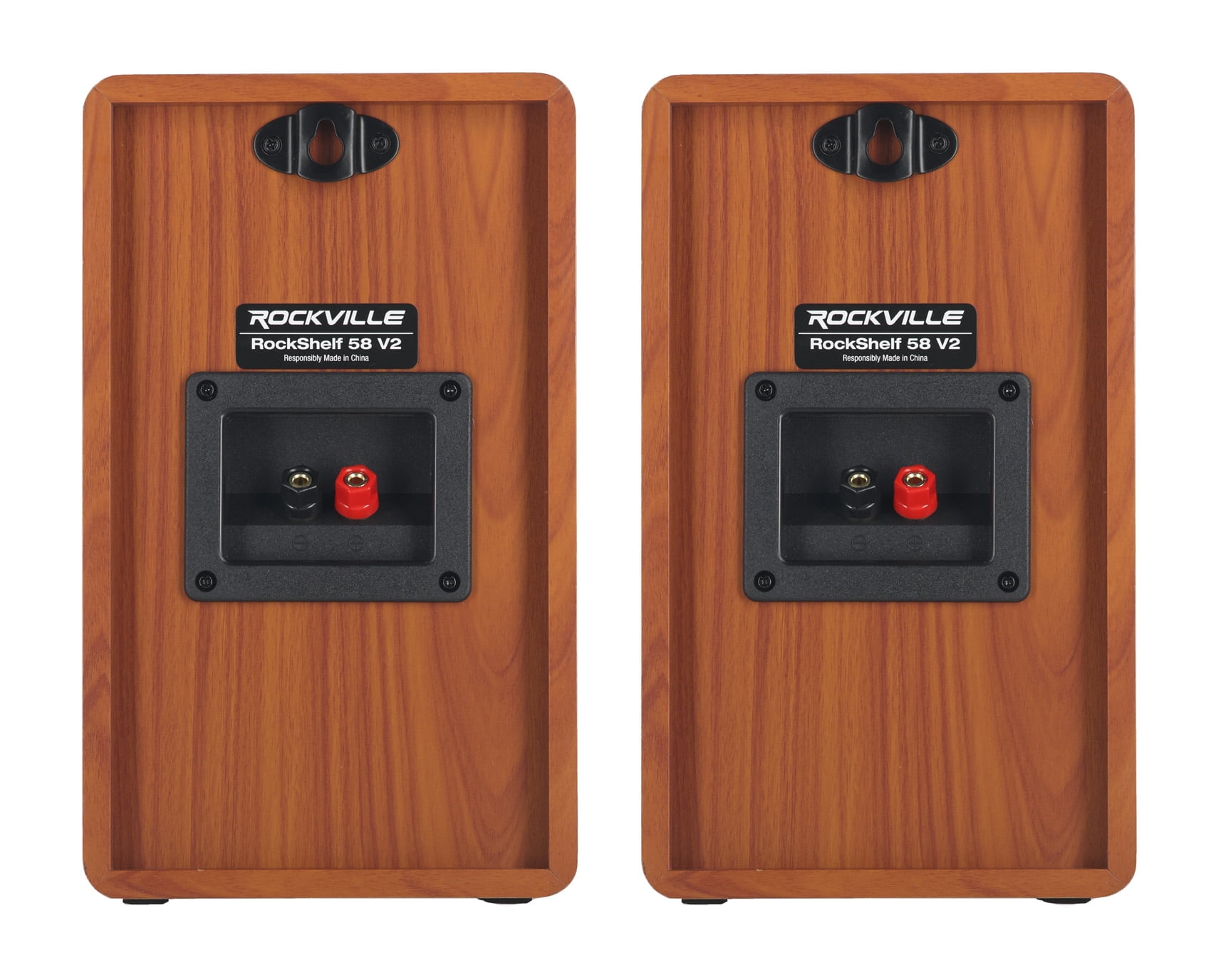 Pair Rockville RockShelf 58C 360w Wood 5.25" Home Theater Bookshelf Speakers/8 Ohm