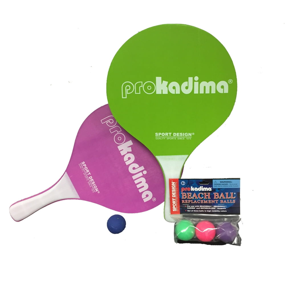 Pro Kadima Paddle Raquet Ball Set Solid Colors Bundle Pack (4 Balls