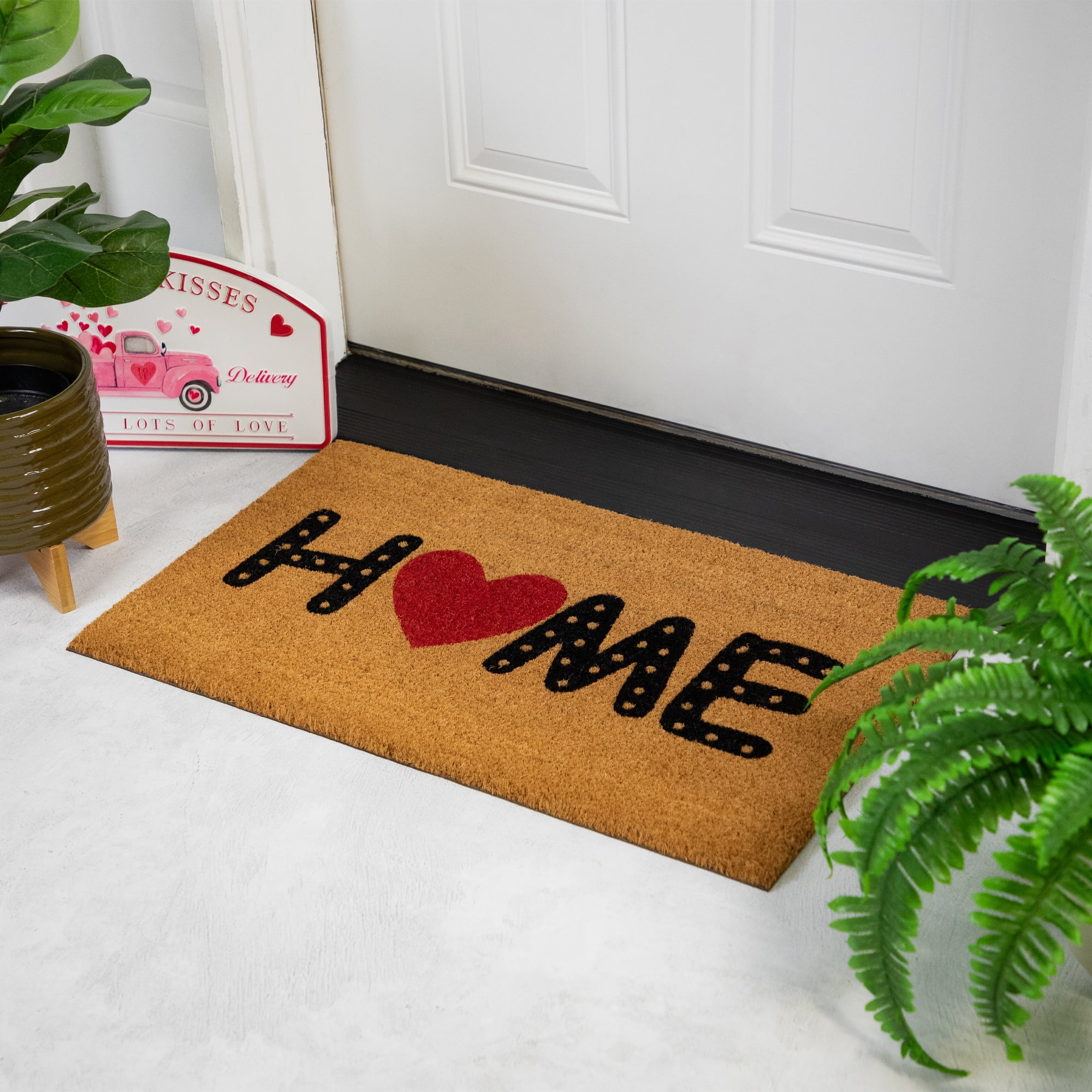 Northlight Natural Coir Home Heart Outdoor Doormat 18" x 30"