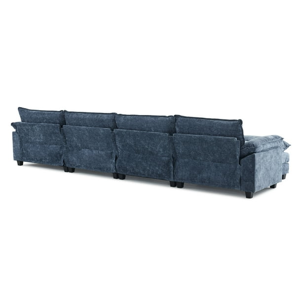 Zimtown Sectional Sofa with Ottoman, U Shaped Convertible Couch