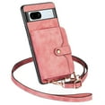thumbnail image 3 of for Google Pixel 7 Wallet Case, Crossbody Phone Purse with Card Holder for Women, Zipper PU Leather Carrying Cover Gift with Shoulder Strap Kickstand Anti-drop for Google Pixel 7 - Pink, 3 of 7