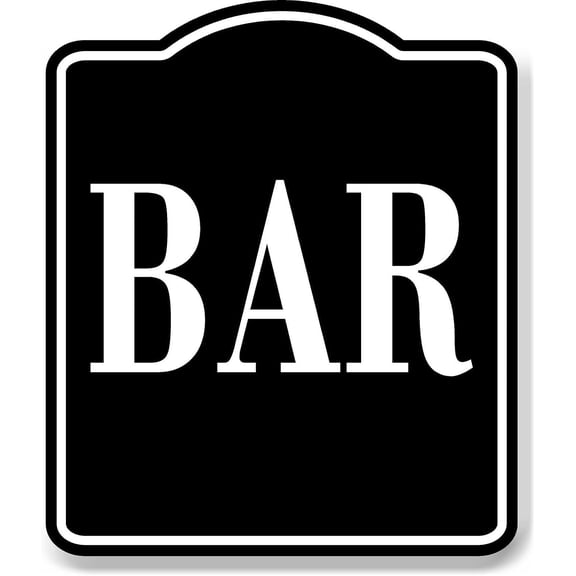 Bar BLACK Aluminum Composite Sign, 8.5"x10"