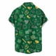 thumbnail image 3 of Ceisia Men's St. Patrick's Day Short Sleeve Shirt Clover Print Regular Straight Fit Green Turn-Down Collar Spring Summer Shirt Gift, 3 of 6