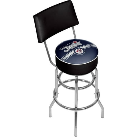NHL Logo 30 in. Padded Swivel Bar Stool with Back