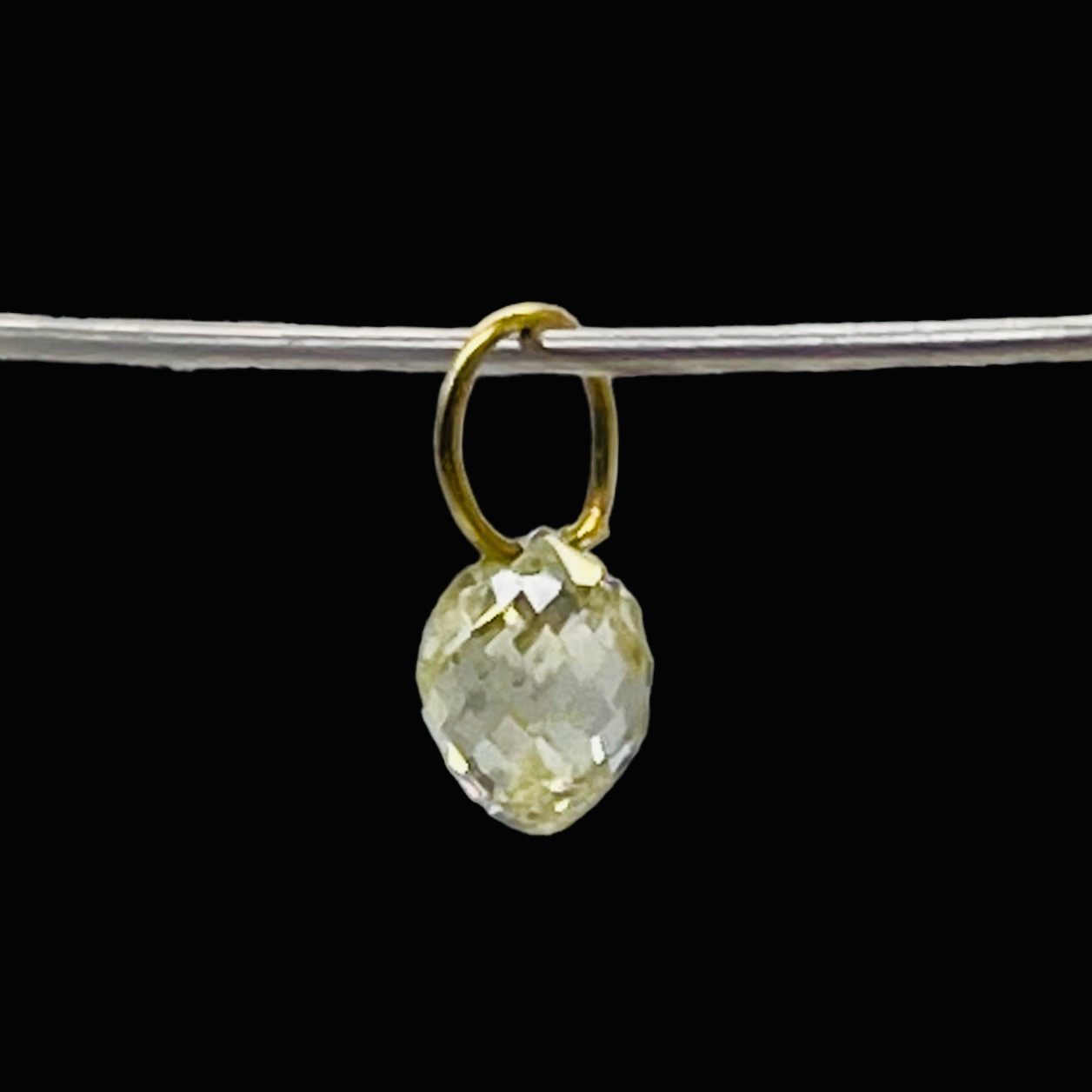 Natural Canary 0.35cts Diamond 18K Gold Pendant | 3.75x3x2.75mm | - image 3 of 12