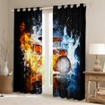 thumbnail image 2 of Homewish Drum Set Blackout Curtains Set of 2 (52x84 Each) For Female Men Adults,Music Theme Window Curtains,Musical Melody Curtains and Drapes,Luxury Bedroom Decor, 2 of 6