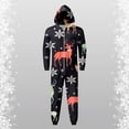 thumbnail image 2 of XUNHAO Matching Christmas Family Outfit Parent Child Outfit Snowflake Deer Christmas Print Hooded Zipper Home Jumpsuit Outdoor Photography Set, 2 of 6