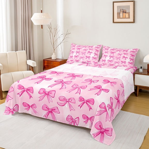Castle Fairy Kawaii Bow Knot Girl Twin Sheet Sets,Dreamy Princess Bedding