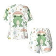 thumbnail image 6 of Rocae Frog and Mushrooms for Two Piece Sleepwear Pajamas Sets for Women Soft Short-Sleeved Pjs with Lounge Shorts Large, 6 of 9
