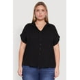 thumbnail image 2 of Womens Plus Size Button Front Shirt, 2 of 5