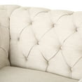 thumbnail image 2 of GDF Studio Alejandro Chesterfield Fabric Tufted Club Chairs with Nailhead Trim, Set of 2, Beige and Dark Brown, 2 of 8