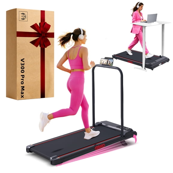 HaHbHc Portable 3.0HP Walking Pad Treadmill with Incline & Handle Bar, Under Desk Treadmill for Home Office, 350 lbs, 0.6-7.6 mph