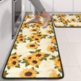 thumbnail image 2 of Kitchen Rugs Sets Of 2,Beige Sunflower Pattern Anti Fatigue Kitchen Mat Rugs Non Slip Washable,Decorative Kitchen Floor Mats for Kitchen,Sink,Laundry,17"x47"+17"x47", 2 of 5
