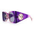thumbnail image 6 of Womens Opulent Golden Era Oversized Bold Squared Thick Temple Fashion Sunglasses Pink Purple - Black, 6 of 8