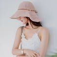 thumbnail image 4 of Sombrero de paja ajustable con circunferencia de 52 a 58 cm para mujer, para exteriores, con lazo grande, para playa y parasol, 4 of 5