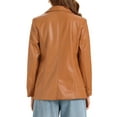 thumbnail image 3 of INSPIRE CHIC Women's Jacket Faux Leather Blazer Lapel Collar PU Moto Biker Jackets XL Caramel, 3 of 6
