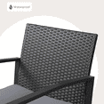 thumbnail image 4 of Patio Furniture Set on Sale, Jolifa 3-Piece Outdoor Bistro Balcony Chairs Set with Rocking Chairs and Tempered Glass Table for Porch & Backyard, Gray Cushion(Included), 4 of 6