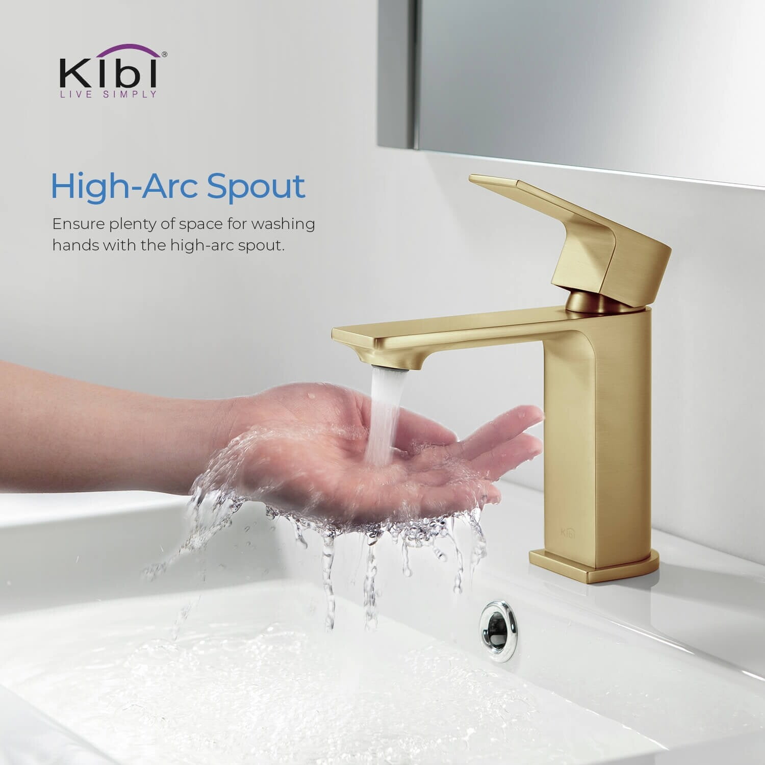 Kibi Mirage Single Handle Bathroom Vanity Sink Faucet with Pop Up Drain