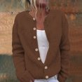thumbnail image 2 of iOPQO Ladies Cardigan Sweaters Open Front Cardigan for Women Button Up Cardigan Casual Outerwear Cute Cardigans for Women Vintage Cardigan Womens Cardigan Coffee L, 2 of 8