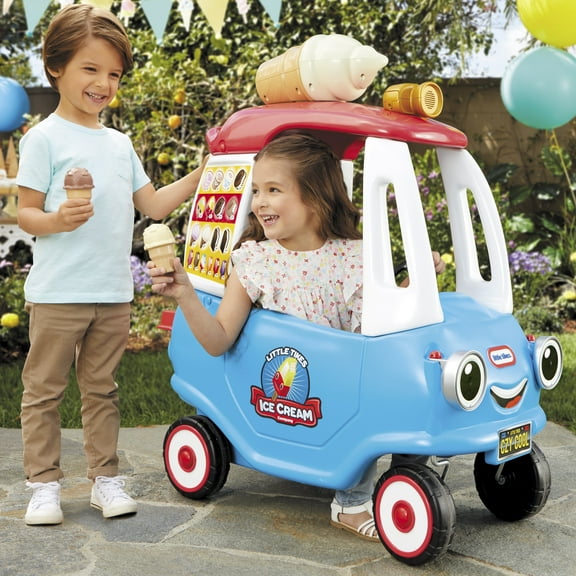 Little Tikes Cozy Ice Cream Truck, Ride-On Toy Ice Cream Truck Cozy Coupe for Ages 1.5 - 5 Years
