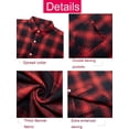thumbnail image 7 of FOCUSSEXY Men's Flannel Shirts Big & Tall Long-Sleeve Button Down Plaid Shirt Workshirt Mens Business Work Plaid Formal Top Big and Tall Plaid Shirt Red Black, 7 of 7