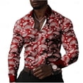 thumbnail image 2 of Camisa de discoteca de moda para hombre, camisa casual con estampado floral retro en 14 colores, camisa de manga larga con solapa y botones, camisa para hombre S-5XL, 2 of 4