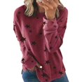 thumbnail image 1 of T-Shirt Décontracté à Manches Longues Imprimé Étoile pour Femmes Grande Taille, 1 of 2