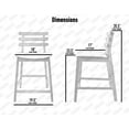 thumbnail image 3 of 2xhome Set of 2 Gray 23.5 Seat Height Counter Stools With Open Back Padded Seat Cushion Fabric Dark Brown Wood, 3 of 11
