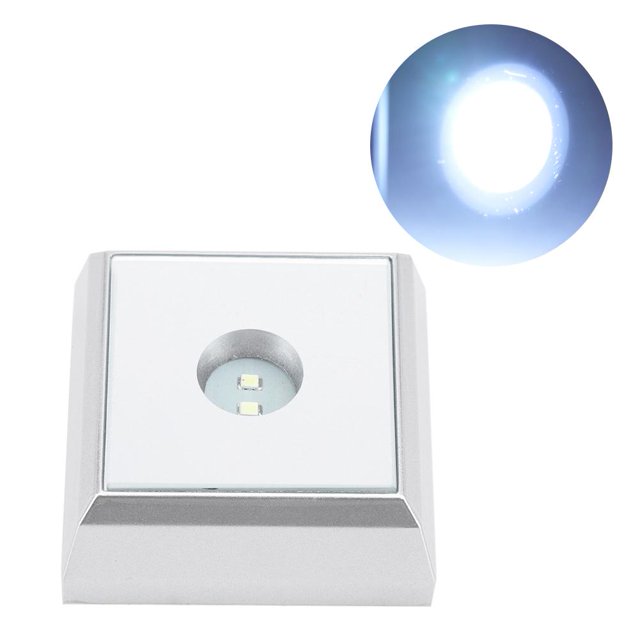 Herwey LED Stand, LED Holder,Square LED Lamp Base Stand Holder for Crystal Acrylic Statue Artware Display Silver