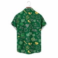 thumbnail image 6 of SGFCWSX St. Patrick's Day Men's Short Sleeve Button Down Shirt Shamrock Print Casual Party Shirt Watermelon Red Size S, 6 of 6