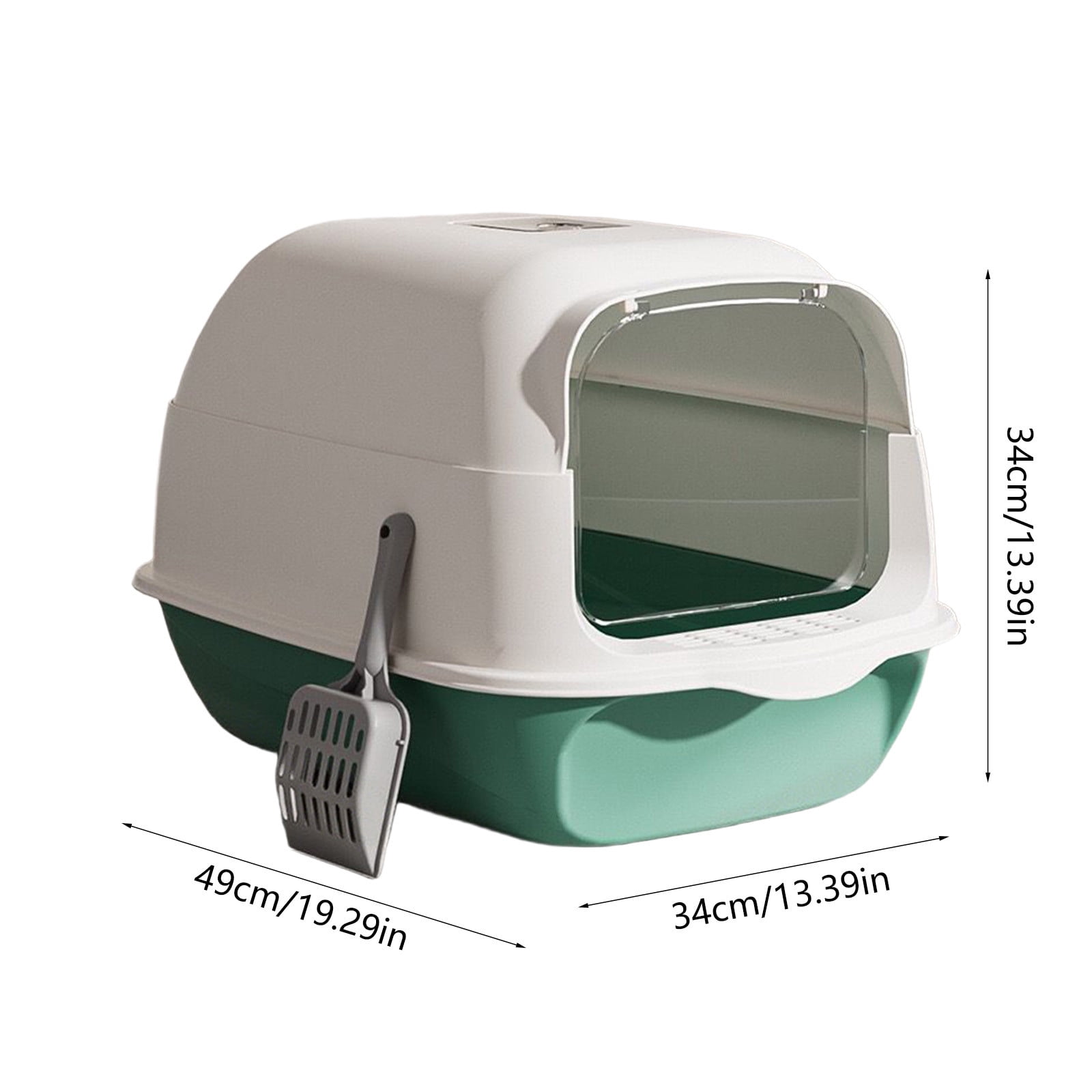 Ycandiee Foldable Cat Litter Box, Fully Enclosed Litter Box with Lid, Covered Kitty Kitten Litter Boxes Enclosure with Scoop, Odor Control, Easy to Clean