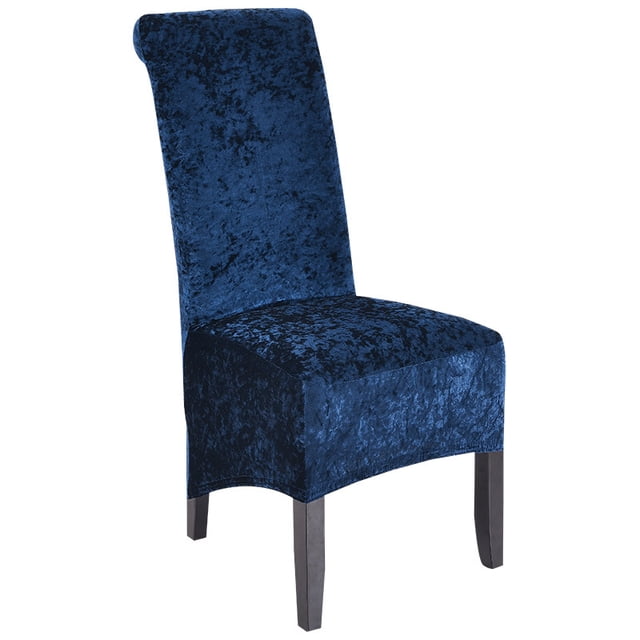 2 piezas de funda para silla de comedor de terciopelo, paquete completo, elástica, para hogar, hotel, restaurante, banquete, color sólido, funda para asiento de silla, protector de muebles