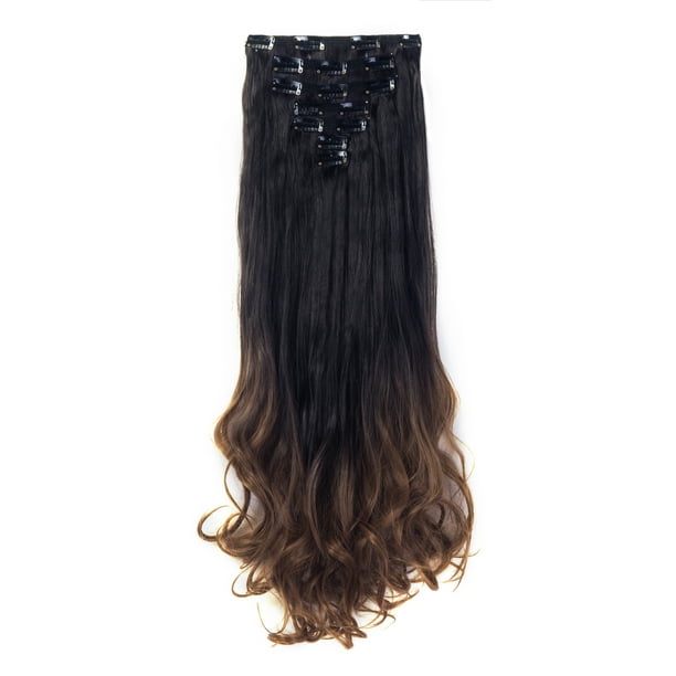 undefined | 24" Long Curly Wavy Full Head Clip