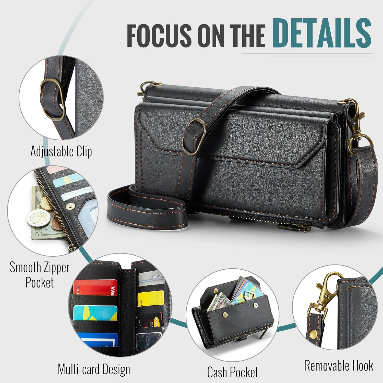 Phone Case for Samsung Galaxy S21 Ultra 5G Zipper Wallet Cover with Tempered Glass Screen Protector and Flip RFID Blocking Cash Card Holder Cell S21ultra 21S S 21 21ultra G5 Women Girls Black