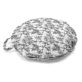 thumbnail image 1 of Floral Vintage Round Floor Cushion with Handle, Monochrome Illustration of Branches with Flowers and Leaves, Decorative Pillow for Living Room & Dorms, 18" Round, Charcoal Grey and White, by Ambesonne, 1 of 4