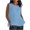 Blue, variant on Taqqpue Women's Plus Size Tank Tops Pleated Scoop Neck Loose Fit Summer Shirts Cotton LinenCasual Short Sleeve Tops Split Trendy Lightweight Blouse Banded Bottom S-5XL