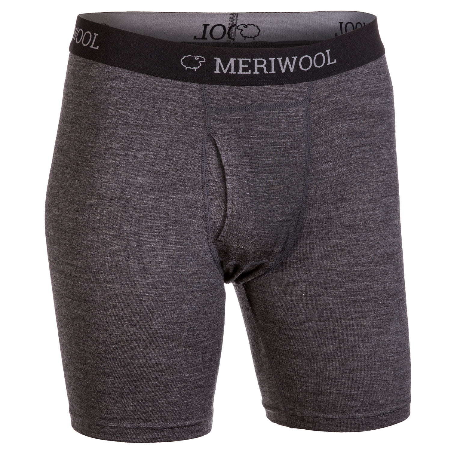 MERIWOOL Merino Wool Men's Boxer Brief Underwear - Charcoal Gray