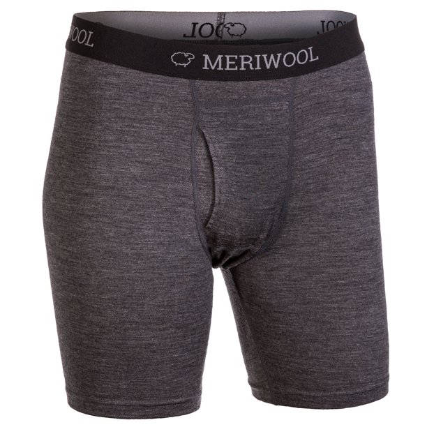 Meriwool - MERIWOOL Merino Wool Men's Boxer Brief Underwear - Charcoal ...