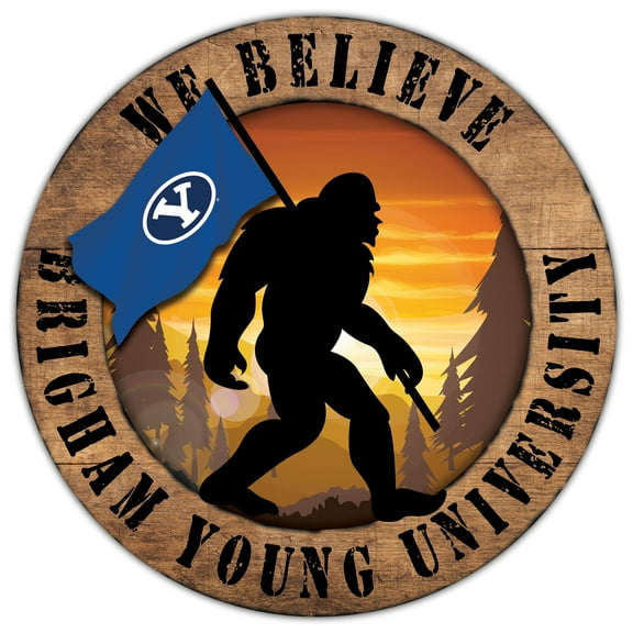 BYU Cougars 12'' We Believe Bigfoot Circle Sign