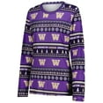thumbnail image 2 of Women's Concepts Sport Purple Washington Huskies Ugly Sweater Holiday Long Sleeve Top & Pants Sleep Set, 2 of 5