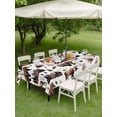 thumbnail image 4 of Outdoor Tablecloth with Umbrella Hole for Patio/Picnic/Party/Camping, Brown Bear Elk Cabin Waterproof Table Cloth Rectangle Table Cover Washable, Farmhousee Pine Tree Forest (60"x 84"), 4 of 9