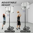 thumbnail image 3 of HooKung Portable Basketball Hoop Height Adjustable Basketball Goal 7.5ft - 9.2ft with 32 Inch Backboard and Wheels for Adults Kids Outdoor, 3 of 8