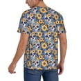 thumbnail image 2 of Rateoe Skull daisy yellow blue Pattern Men’s Baseball Short Sleeve Polo Shirt, Midweight Men's Shirt Golf Shirt Polo Shirts Quick Dry Short-Medium, 2 of 7