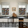 thumbnail image 4 of Gothic Halloween Kitchen Curtains Set of 3 - Skeleton Spider Web Print Rod Pocket Short Curtains for Small Windows, 4 of 6