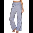 thumbnail image 1 of Pantalones Palazzo de Cuadros para Mujer, Pantalones de Pijama de Cintura Alta y Pierna , Pantalones Casuales Bonitos con Bolsillos Azul L, 1 of 9