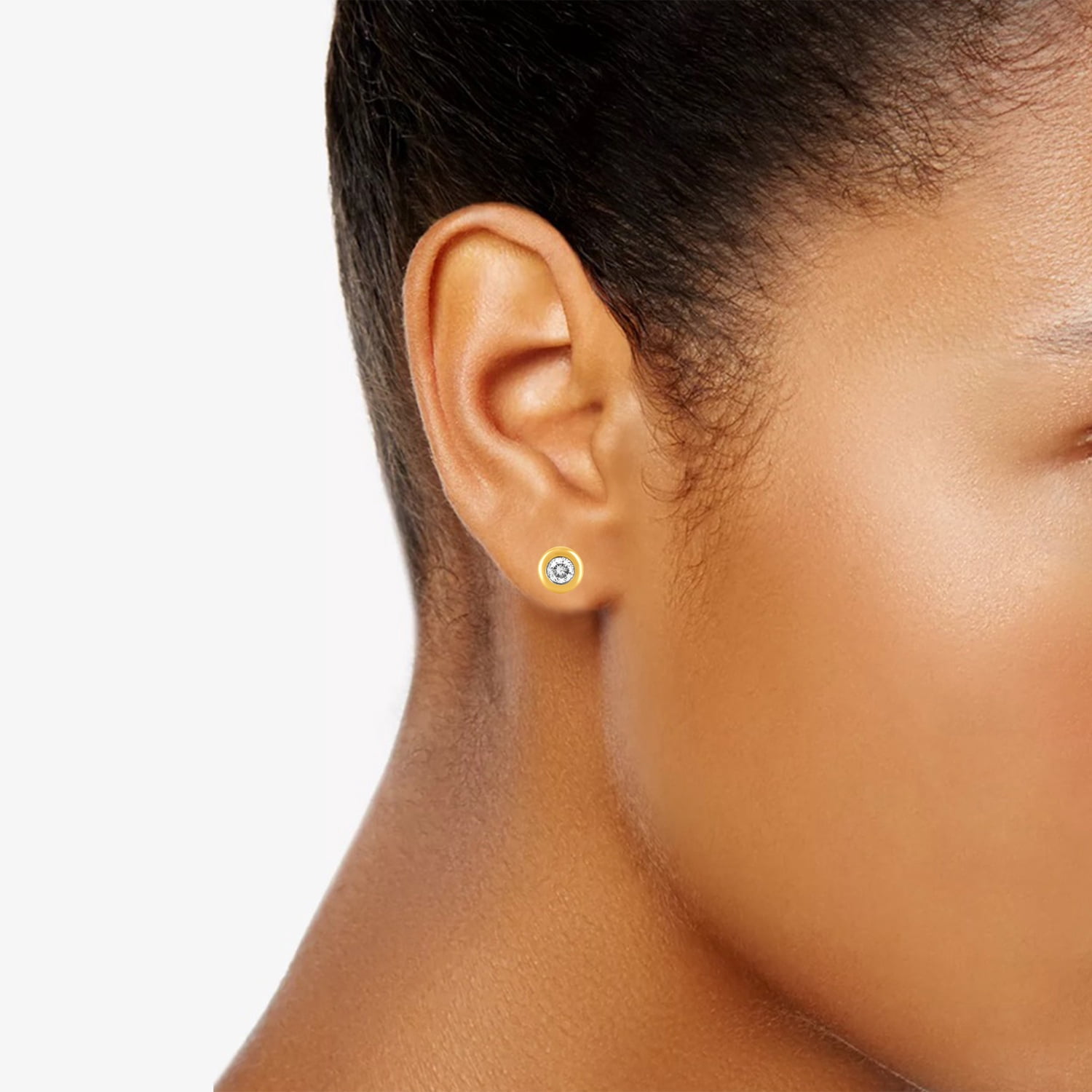 Brilliance Fine Jewelry Lab-Grown Diamond Yellow Gold-Plated Silver Convertible Earrings Set