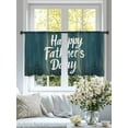 thumbnail image 4 of Happy Father's Day Sheer Curtains for Living Room Bedroom Teal Beige Shabby Wooden Grain Sheer Curtains 54 Inch Long 2 Panels Set Light Filtering Curtain Window Treatments Drapes for Dining Room, 4 of 6