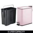 thumbnail image 4 of mDesign Slim Metal 1.3 Gallon Step Trash Can with Lid/Liner Bucket - Matte Blush, 4 of 7