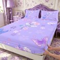 thumbnail image 5 of Manfei Floral Butterfly King Sheets 4pcs,Romantic Flowers Bedding,1 Flat Sheet,1 Fitted Sheet and 2 Pillowcases, 5 of 6