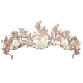thumbnail image 3 of Racing Butterfly Crystal Tiara Gold Wedding Crown Baroque Rhinestone Bride Hair Crown Headband, 3 of 7